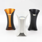 Curved up and down outdoor wall light, in three finishes