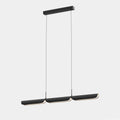 Curved shade linear LED pendant, in black