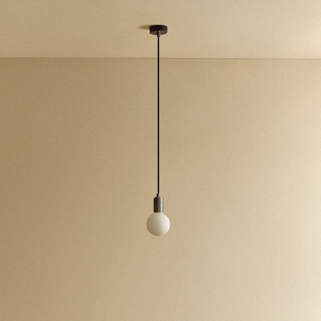 Dim-to-warm globe pendant, graphite, unlit