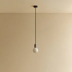 Dim-to-warm globe pendant, graphite, unlit