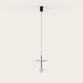 Disc and marble cone LED pendant, with a white disc