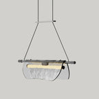 Draped glass linear LED pendant, single version
