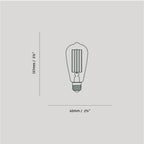 Plug-in pendant with a filament bulb, graphite, bulb dimension drawing