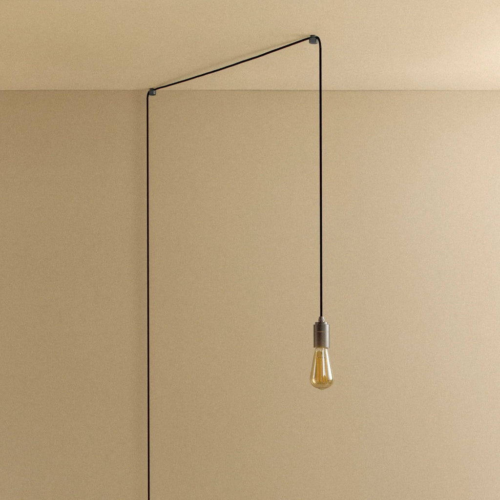 Plug-in pendant with a filament bulb, graphite, unlit