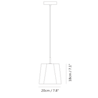 Faceted concrete pendant, dimension drawing