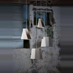 Faceted concrete pendant, cluster of shades