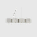 Faceted metal linear pendant, in white