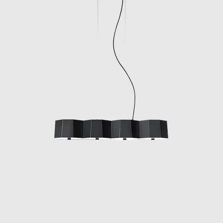 Faceted metal linear pendant, in black