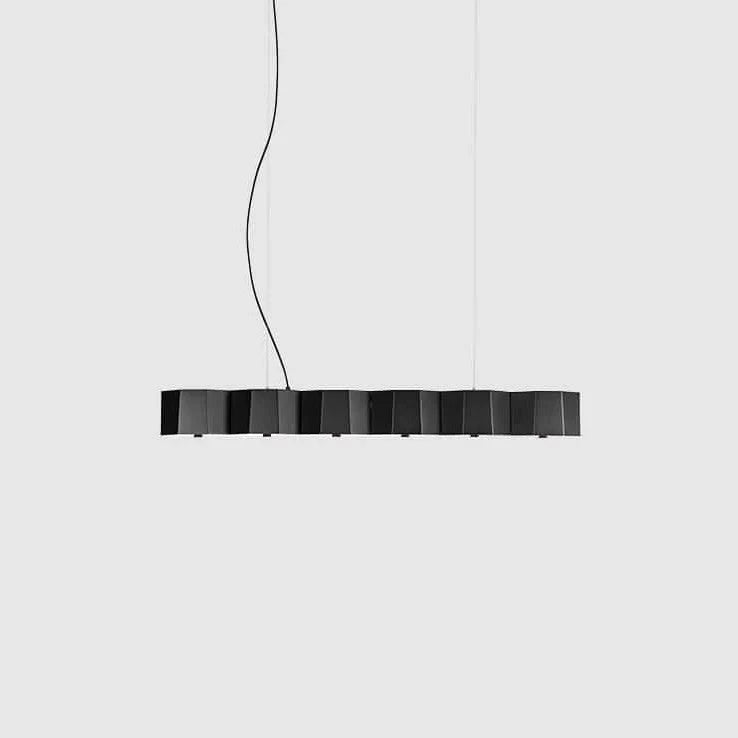 Faceted metal linear pendant, in black