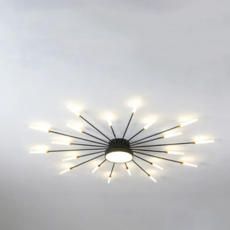 Firework LED ceiling light, in black, 20W, lit