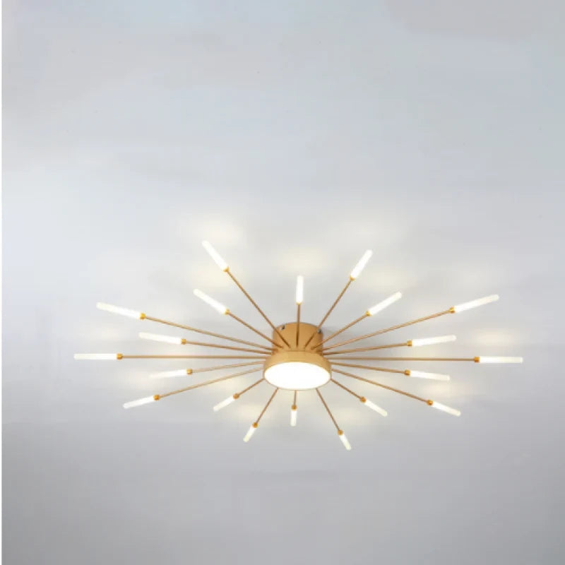 Firework LED ceiling light, in gold, 18W, lit
