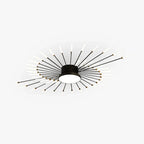 Firework LED ceiling light, in black, on a white background