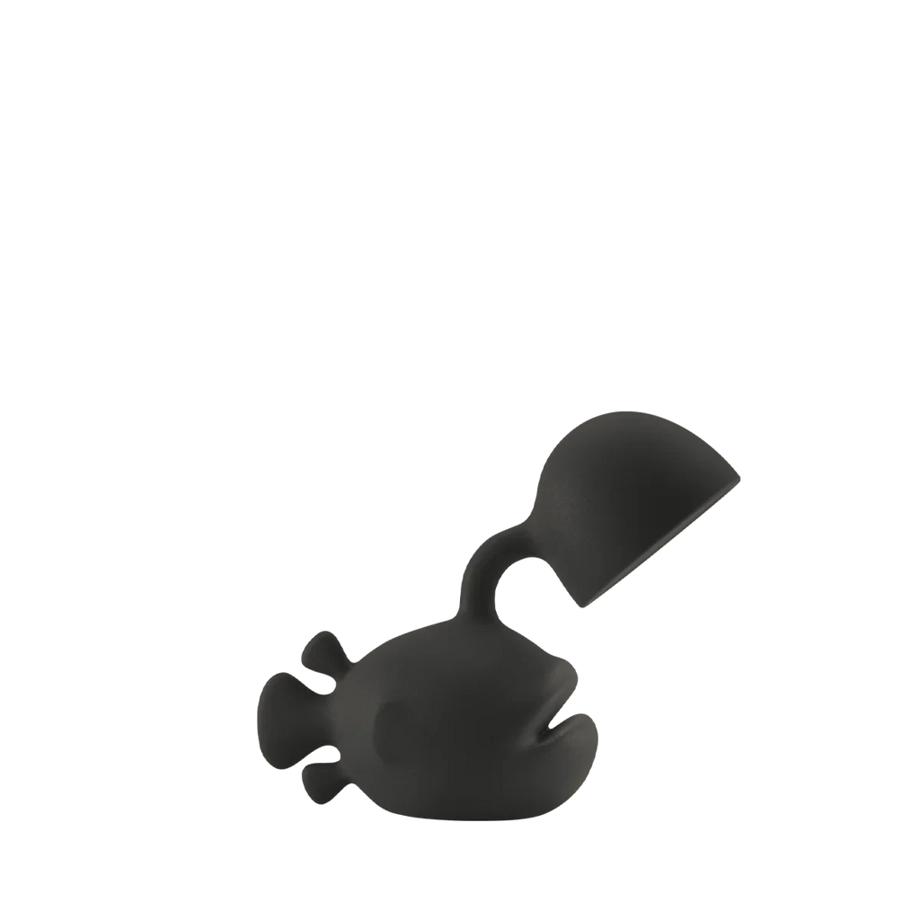 Fish-shaped table lamp in recyclable polyethylene, in black