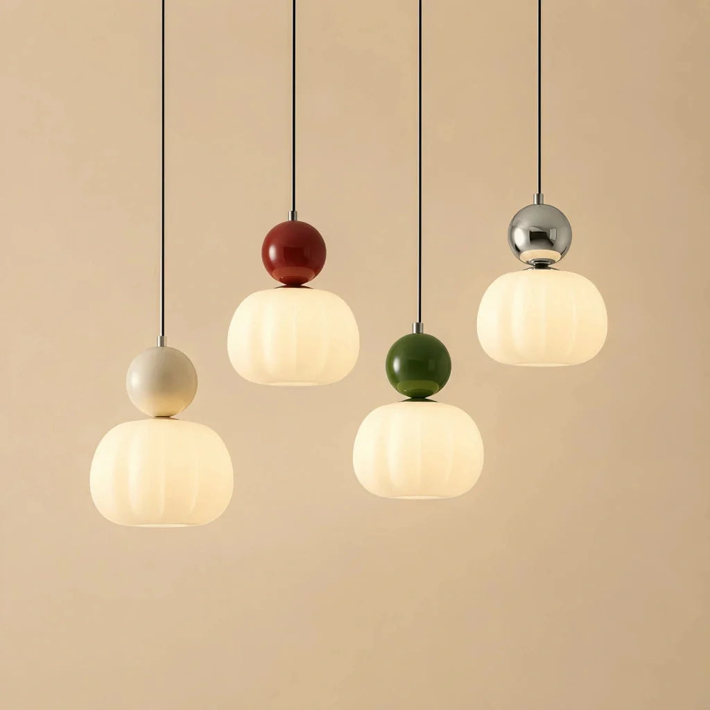 Fluted bead pendant light