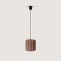 Fluted ceramic LED pendant, in terracotta pink