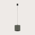 Fluted ceramic LED pendant, in green
