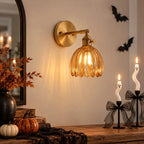 Fluted tulip glass wall light
