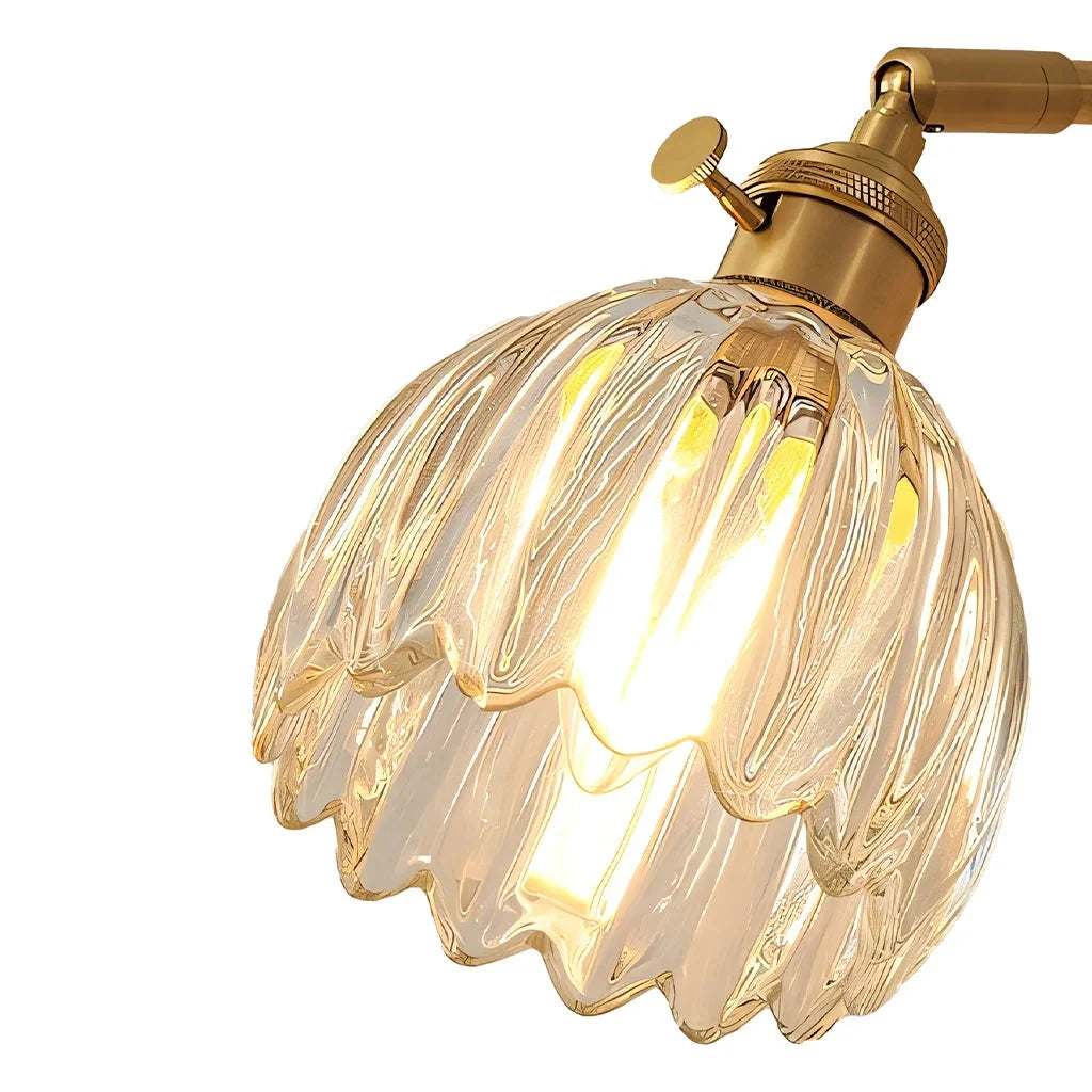 Fluted tulip glass wall light