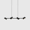 Four-head hollow cone linear LED pendant, in black