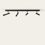 Four-spot ceiling bar light, in matt black