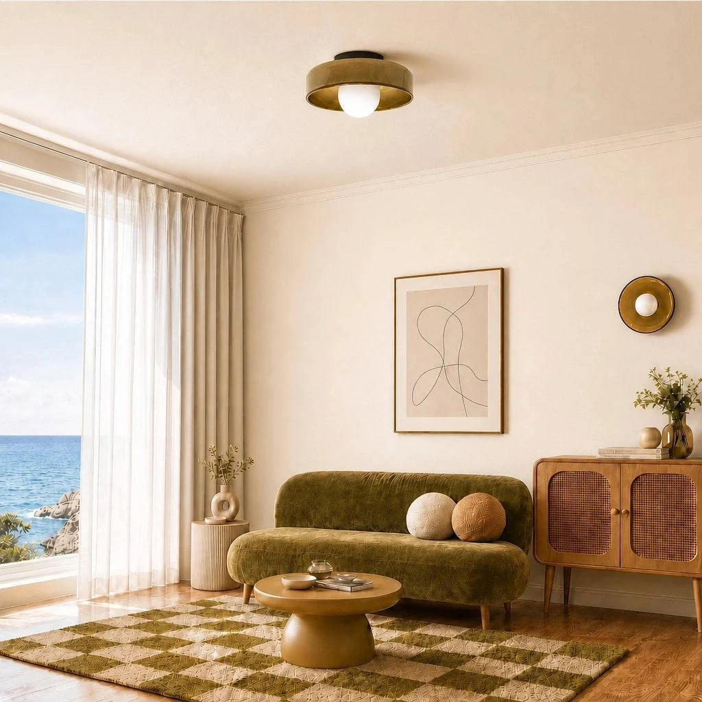 Glass disc ceiling or wall light