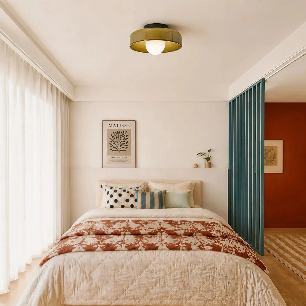 Glass disc ceiling or wall light