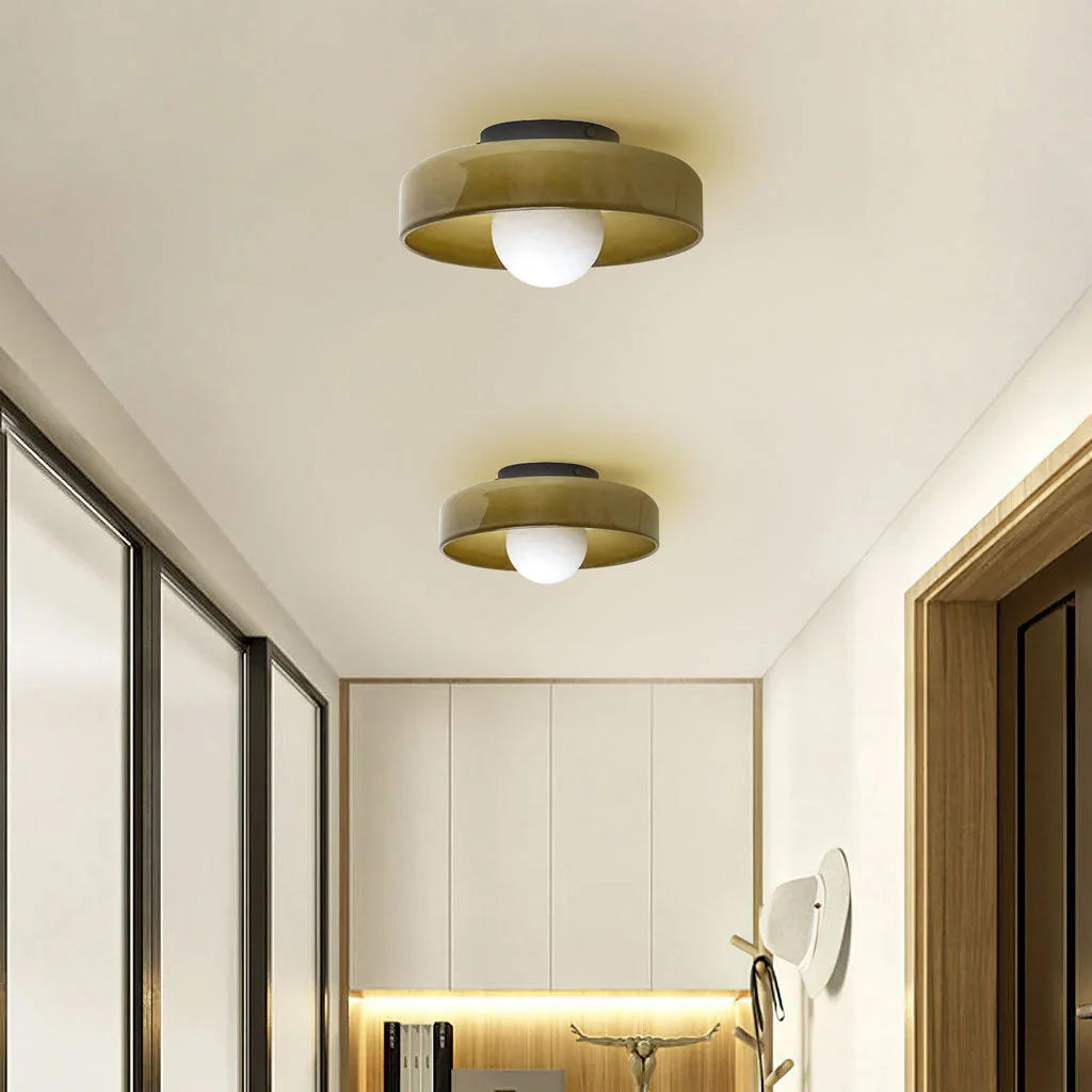 Glass disc ceiling or wall light