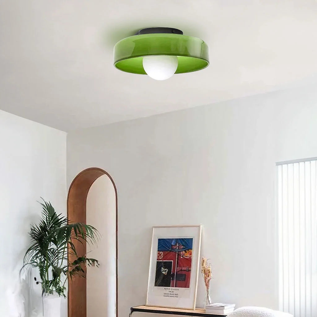 Glass disc ceiling or wall light