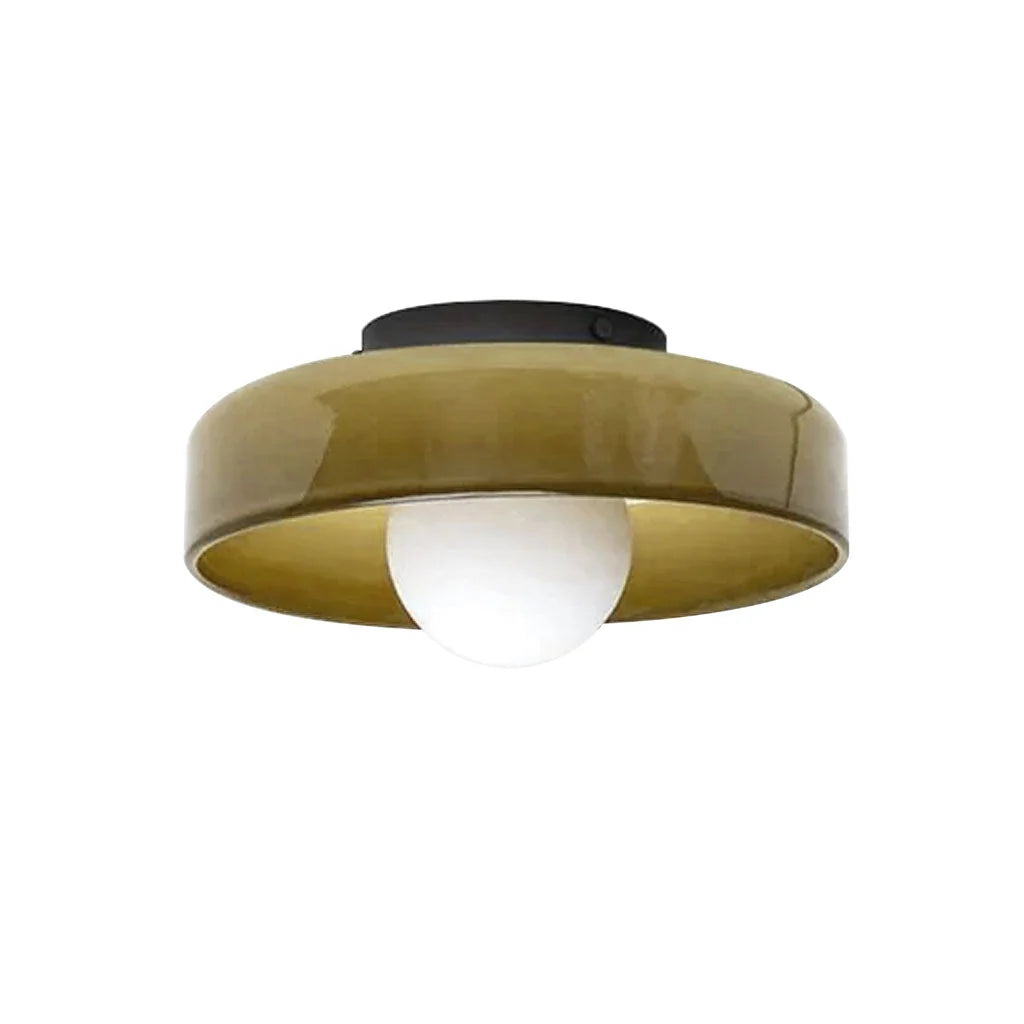 Glass disc ceiling or wall light