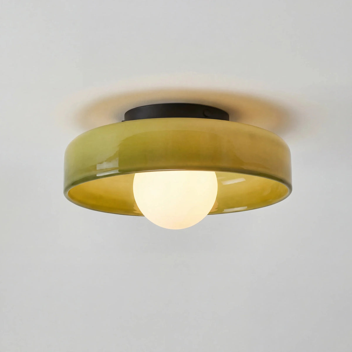 Glass disc ceiling or wall light