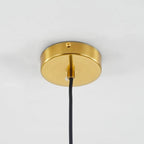 Ribbed glass globe pendant light, ceiling canopy detail
