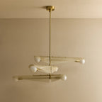 Glass wing chandelier, unlit