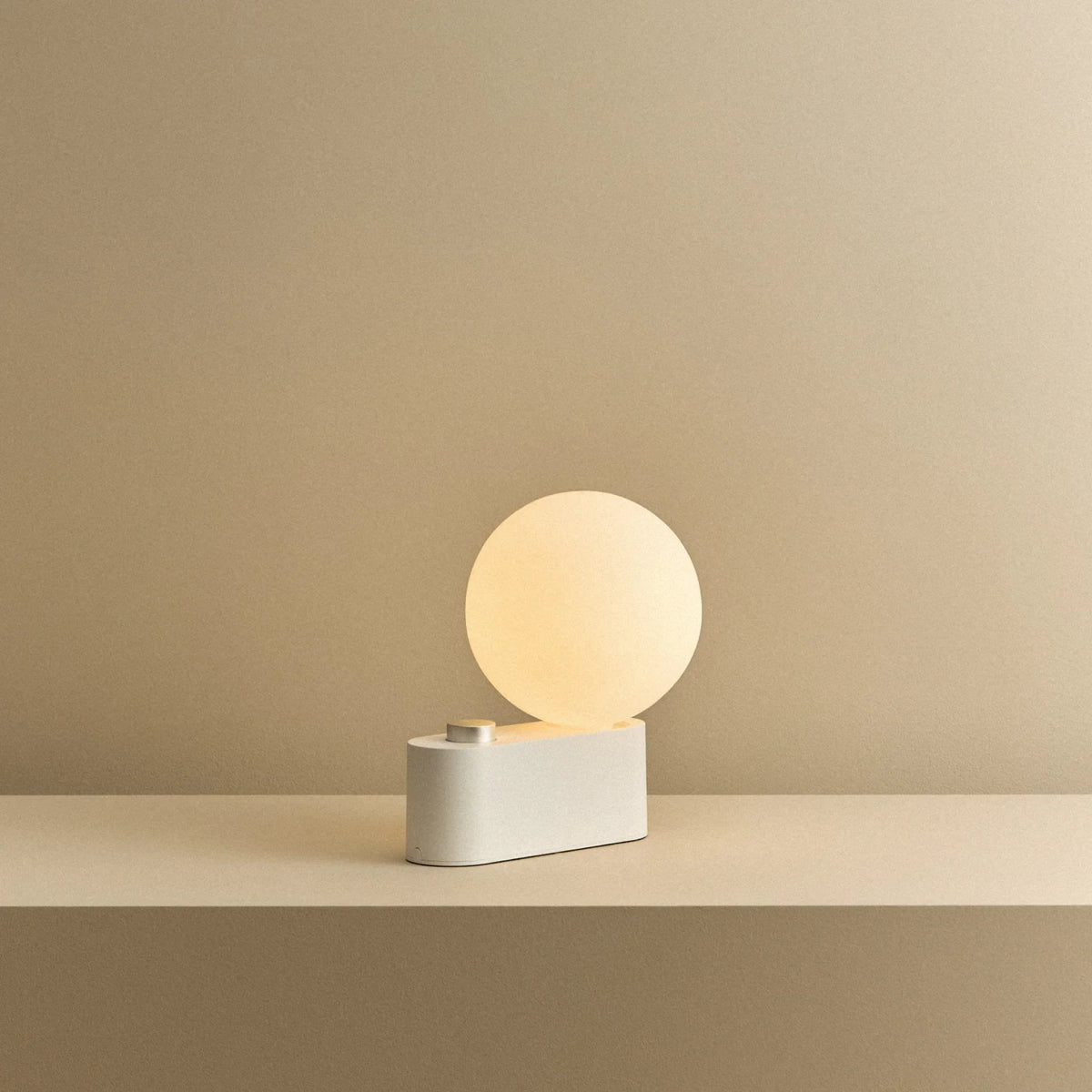 Globe table lamp or wall light, chalk, single lamp on a shelf