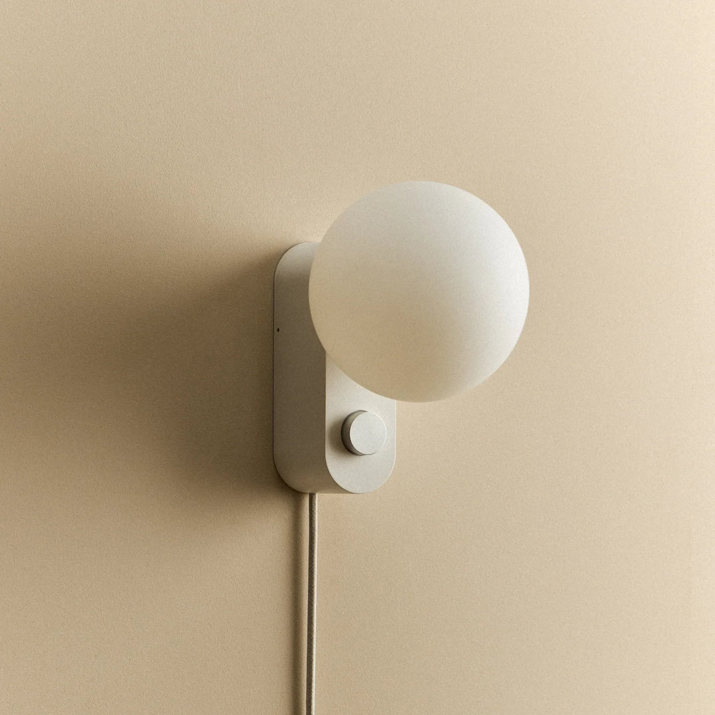 Globe table lamp or wall light, chalk, wall-mounted, unlit
