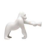 Gorilla floor lamp with an adjustable arm, in ivory