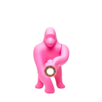 Gorilla floor lamp with an adjustable arm, in pink
