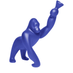 Gorilla floor lamp with an adjustable arm, in blue violet