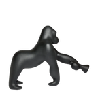 Gorilla floor lamp with an adjustable arm, in black