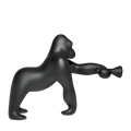 Gorilla floor lamp with an adjustable arm, in black