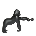 Gorilla floor lamp with an adjustable arm, in black
