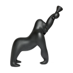 Gorilla floor lamp with an adjustable arm, in black