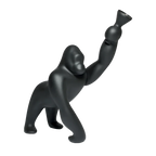 Gorilla floor lamp with an adjustable arm, in black