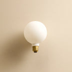 Dark Green cone pendant, small, with matte white dim-to-warm bulb, the matte white globe bulb supplied