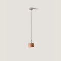 Hand-painted ceramic drum LED pendant, in terracotta