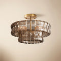 Ice glass tiered ceiling light