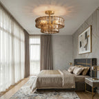 Ice glass tiered ceiling light
