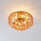 Ice glass tiered ceiling light