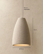 Knitted-texture pendant light, cone with measurements