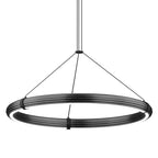 Large LED ring pendant, matte black, unlit