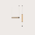 Large linen tube pendant, hung horizontally and vertically